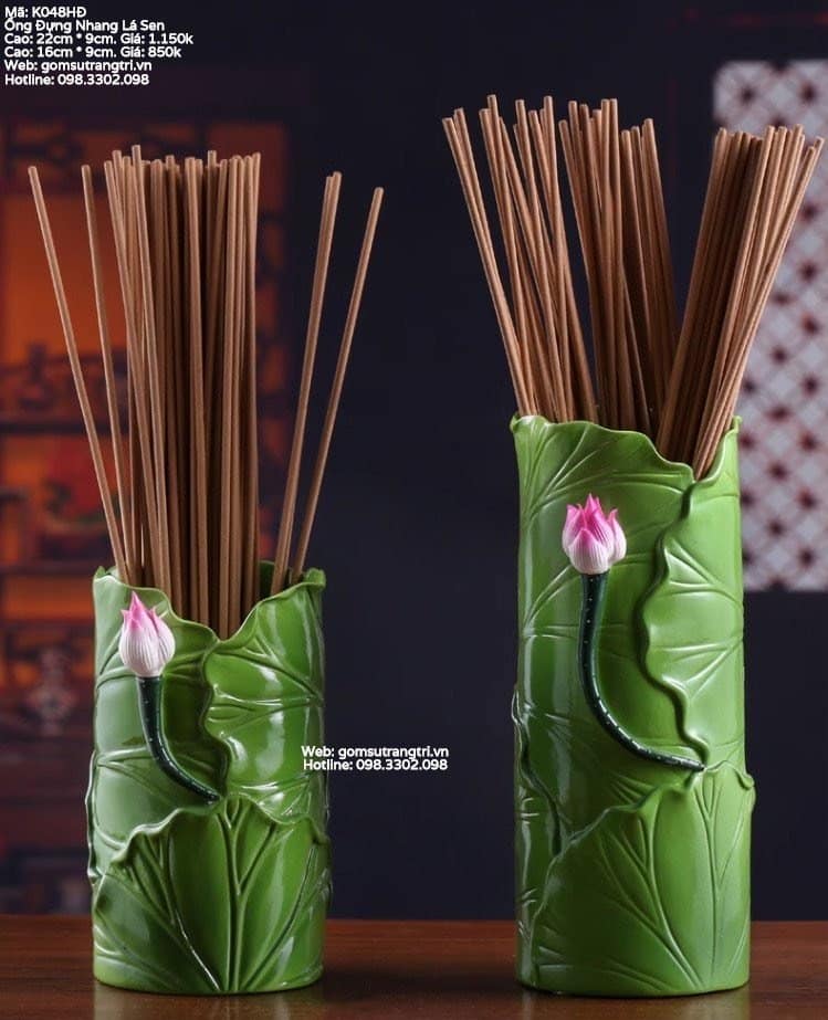 ỐNG ĐỰNG NHANG LÁ SEN